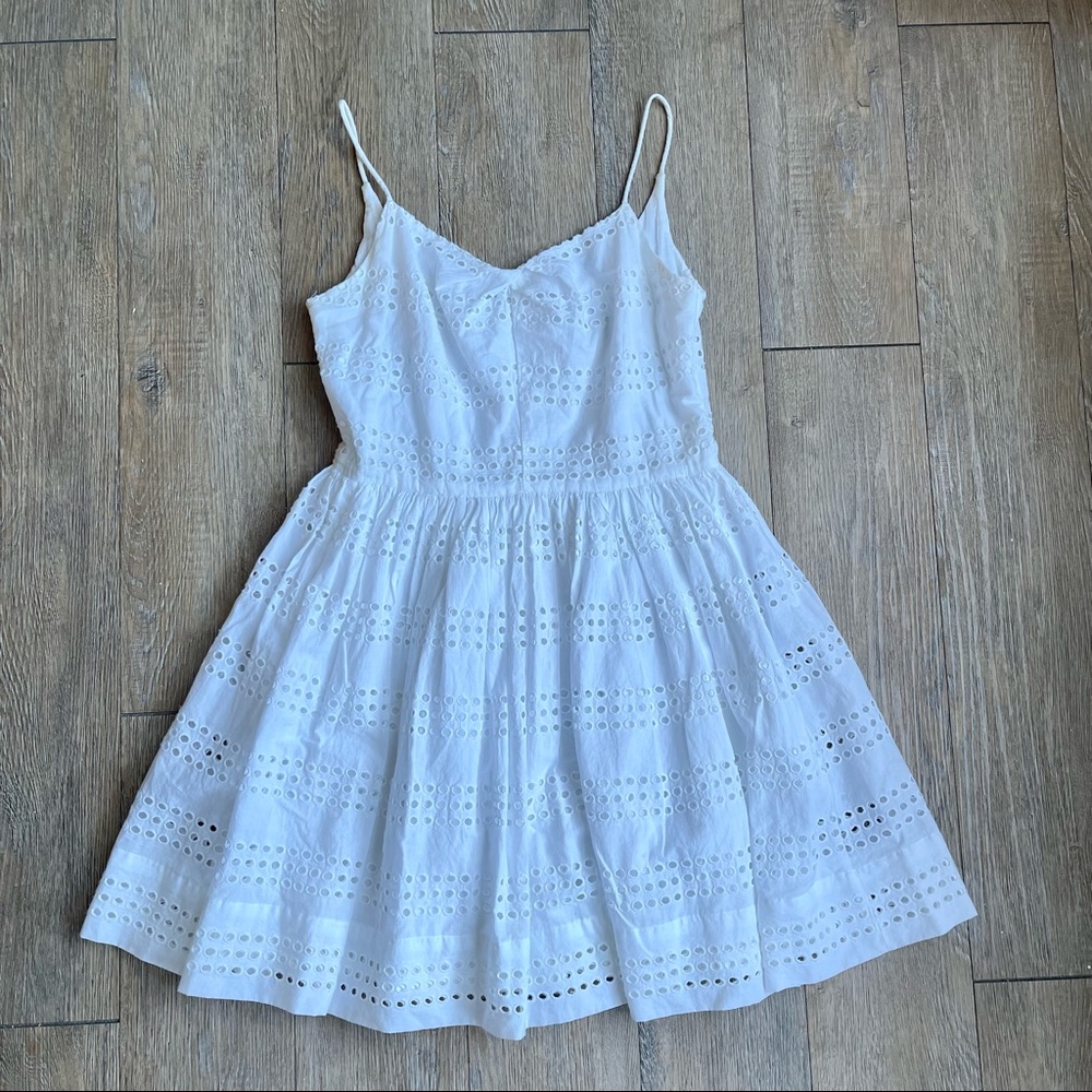 J. Crew - Women's - White Cotton Fit and Flare Dress - Size 4